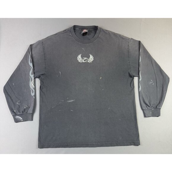 Rare Vintage Y2K Orange County Choppers New York Flames Faded Longsleeve XL Tee - Picture 3 of 15